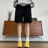 Shorts utilitários verde militar para homens e mulheres, calças de cinco pontos soltas de verão, calças americanas de corte reto cleanfit, perna larga, comprimento médio