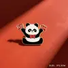 Estilo Chinês Dia Nacional Eu Amo Panda Chinês Broche Emblema Ímã de Geladeira Fofo Acessórios para Roupa Pequeno Presente de Dia Nacional
