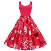 9295# Real Shot Amazon Europa e América Retro Hepburn Estilo Vestido Estampado Sem Mangas