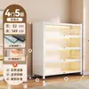 Estantería de Acero con Puerta de Cristal Librería Infantil Gabinete de Exhibición Multifuncional a Prueba de Polvo Estante de Almacenamiento de Hierro Montado en Pared Gabinete de Almacenamiento