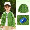Suéter Nuevo de Primavera para Niños Clase A Cárdigan de Punto para Niños y Niñas y Chaqueta Suéter de Cuello Redondo de Color Sólido para Bebés