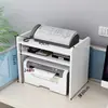 Rack de armazenamento para impressora, prateleira de mesa, rack doméstico para armazenamento de arquivos de mesa, pequeno armário para cópias