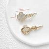 Cobre chapado en oro de 18k color oro verdadero retenedor de color circonita trébol de cuatro hojas amor palo hebilla de conexión hebilla accesorios para collar pulsera diy