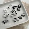 Preto e Branco Leite Café Bonito Tridimensional Dos Desenhos Animados Kitty Cat Nail Art Jóias Resina Arco Desgaste Unhas Decoração Colar