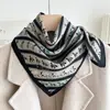 Pañuelo de Seda Estilo Chino Jardín de Suzhou, 70X70 Cm, Pañuelo Cuadrado Pequeño de Seda Artificial para Mujer, Pañuelo de Cabeza Estilo Vintage Primavera y Otoño, Pañuelo Protector de Cuello, Chal