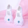 Zapatos de Danza Blancos para Niñas, Lindos Zapatos de Danza para Niños, Zapatos de Satén de Doble Suela con Garra de Gato, Zapatos de Ballet Transpirables para Actuación 8054