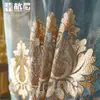 Cortinas Transparentes Bordadas com Flores em Estilo Europeu de Luxo Leve, com Acabamento de Renda Vintage, para Sala de Estar e Quarto