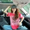 Camiseta Ins Coração Grafiti Algodão Puro Manga Curta para Mulheres Doce e Cool Tie-Dye Rosa Redutora de Idade Top Solto para Pessoas Baixas