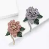 Nova Broche de Rosa Pesado Exquisito de Liga de Alta Qualidade com Strass Elegante Elegante Roupas Femininas Corsage Broche de Joia