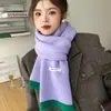 Bufanda de Punto de Estilo Coreano Nueva Versátil de Color Contrastante Suave y Sedosa para Mujer Moda de Invierno Versátil Cálida Estudiante Gruesa a Prueba de Frío