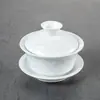 Tapa tazón tapa simple Tazón tamaño kung fu tamaño kung fu de cerámica para té kung fu preparación de té pintado a mano color rosa tapa de tres piezas Casa de té