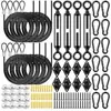 Cuerda de Acero Inoxidable 304 Recubierta de Plástico para Luces de Cadena para Exteriores Cable de Nylon Negro Kit de Colgante con Tensor