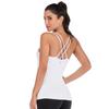 Nuevo traje de yoga con hombros descubiertos, cinturón fino cruzado, sujetador deportivo con espalda descubierta, ropa deportiva femenina a prueba de golpes, ropa interior para correr y fitness