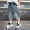 Conjunto de Verano para Niños 2026 Nueva Camiseta de Manga Corta con Pedrería Jeans con Pedrería Frescos Elegantes Ropa Moderna para Niños