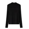 Suéter Ai Island Fine de Lana 100% para Mujer, Calibre 18, Sin Costuras, Cuello Medio Alto, Ajuste Delgado, Jersey de Punto para Principios de Otoño, Camiseta Base