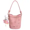 Bolso Cubo Tejido Hueco de Moda 2026 para Mujer, Bolso de Hombro de Gran Capacidad, Bolso de Hombro Elegante y Moderno