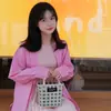 Ins Celebridade da Internet Tailândia Chiang Mai Férias Lazer Bolsa Artesanal Rattan Tecido Bolsa Feminina Cesta de Vegetais Bolsa de Mão