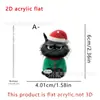 Gato Negro Lindo de Navidad 2D Acrílico Llavero para Coche Colgante Accesorios de Decoración Festiva
