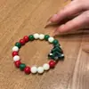 Pulsera de Jengibre Navideño Colorida con Cuentas para Mujer Diseño Único de Nicho Accesorios de Pulsera para Apilar para Mejor Amiga Otoño e Invierno