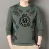 Sudadera de Seda de Morera de Alta Calidad con Cuello Redondo y Mangas Largas para Hombre Nueva Camiseta Casual de Lana para Otoño para Hombre