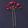 Bonita Horquilla de Peluche Estrella para Flequillo Femenina Accesorios para el Cabello con Ambiente Diadema Lazo Chica Horquilla Lateral Accesorios Rojos de Año Nuevo