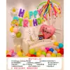 Decoración de Feliz Cumpleaños Escena para la Primera Fiesta de Cumpleaños de una Niña en Casa, Globos Fotográficos, Banderines y Accesorios de Ambiente