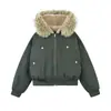 Chaqueta de Algodón con Capucha y Cuello de Piel Zuoshan Diao para Hombre, Parka Gruesa de Invierno con Forro de Terciopelo, Ropa de Algodón, Chaqueta Corta para Hombre, Nuevo Estilo 2026