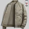 Jaqueta grossa com forro de fleece para outono e inverno para homens, estilo de negócios para meia-idade, versão coreana, elegante e quente, cardigã casual versátil com gola alta