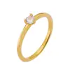 Moda Europea y Americana Anillo Liso con Incrustaciones de Piedras de Colores Diseño Simple Nicho Lujo Ligero Anillo de Acero de Titanio Dorado Venta al por Mayor