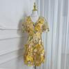 Estilo Europeu e Americano Exportação Roupas Femininas Indústria Pesada Boutique Colorido Feito à Mão Estéreo Bordado Manga Bufante Vestido Pequeno Bainha Francês