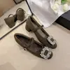 Novidades Outono/Inverno Sapatos de Festa com Fivela de Strass~Sapatilhas Mary Jane Quadradas de Lã com Salto Grosso Sapatos de Trabalho Femininos Sapatos de Casamento