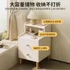 Mesita de noche personalizada para uso doméstico en el dormitorio, estante de almacenamiento pequeño y extremadamente estrecho para espacios reducidos, gabinete de almacenamiento de noche estilo crema