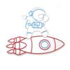 Amazon Temu Comercio Exterior Transfronterizo Entrega Directa de Fábrica Lámpara Decorativa de Astronauta Extraterrestre en Nave Espacial Lámpara de Neón Venta Caliente