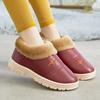 Pantuflas de algodón de invierno 2023 para hombre, talón de bolsa, impermeables, cálidas, de suela gruesa, forradas de vellón, para interior, de cuero, zapatos de algodón para el hogar, zapatos de felpa para mujer
