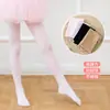 Meia-calça infantil de veludo fina para primavera e verão, leggings brancas anti-pilling para dança de balé infantil
