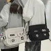 Bolsa de Ombro Masculina Multifuncional Japonesa Grande Capacidade Bolsa Transversal Feminina 2024 Primavera Nova Pasta Simples Bolsa da Moda