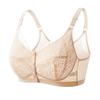 Sujetador para Mujeres de Mediana Edad y Mayores, Estilo de Encaje con Cierre Frontal, Sin Aros, Soporte Lateral del Pecho, Sujetador de Verano de Taza Completa Fino