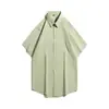 Camisa verde aguacate de manga corta para hombre y mujer, camisa de verano simple, estilo Hong Kong, color liso de moda, versátil, versión coreana, verano, talla grande