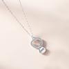 Gran Venta Amor Collar Anillo de Tirar para Mujer Plata Esterlina Estilo K Pequeño Fresco Diamante Corazón Colgante Anillo de Tirar Cadena Clavícula de Alta Gama