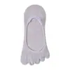 Meias de cinco dedos para mulheres, finas de verão, de corte baixo, meias invisíveis, antiderrapantes, não caem do calcanhar, para usar com sapatos de corte baixo, sem borda visível, meias de dedos para mulheres
