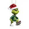 Adorno Navideño del Grinch Jugador de Fútbol Árbol de Navidad Transfronterizo Nuevo Producto Decoración del Hogar Acrílica Monstruo de Cabello Verde