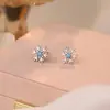 Pendientes de Copo de Nieve de Plata Pura S999 Qianjia, Diseño Moderno y Lujoso, Estilo Dulce y Fresco, Pendientes de Nicho para Mayorista