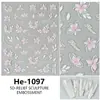Redanco nuevo 5D relieve en concha de viento ligero pequeño flor silvestre pegatinas de uñas pegatinas de uñas estéreo He-1099