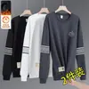 Moletom com gola redonda e forro de fleece para homens, marca moderna de outono e inverno, peça versátil solta de manga longa para usar por baixo, roupa de casal unissex, top para estudante