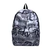 Mochila de mujer a la moda, mochila casual artística estilo ins japonés para estudiantes con graffiti moderno, elegante y versátil
