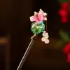 Horquilla Antigua de Imitación de Sándalo de Alta Calidad Broche Elegante para el Cabello Borla de Madera Accesorios para el Cabello Paso a Paso Hanfu Cheongsam