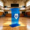 Mostrador de Bienvenida Transparente Acrílico Transfronterizo para Recepciones de Boda, Atril Móvil para Maestro de Ceremonias de Hotel, Atril Acrílico