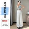 Estilo Verão 2025 Novo Linho Retrô Cobrindo o Quadril Calça de Perna Larga Cintura Alta Algodão Linho Fina Elegante Casual Tendência Calça Tendência Feminina