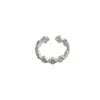 Anillo de Flor de Diamante Brillante de Lujo Ligero Abierto Ajustable Nuevo Estilo 2026 Diseño de Nicho Simple Moda Versátil para Mujer