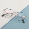 Armazón de Gafas Retro Personalizado Armazón de Gafas de Tr Marco Grande de Moda Poligonal Irregular Miopía Armazón de Metal Tr